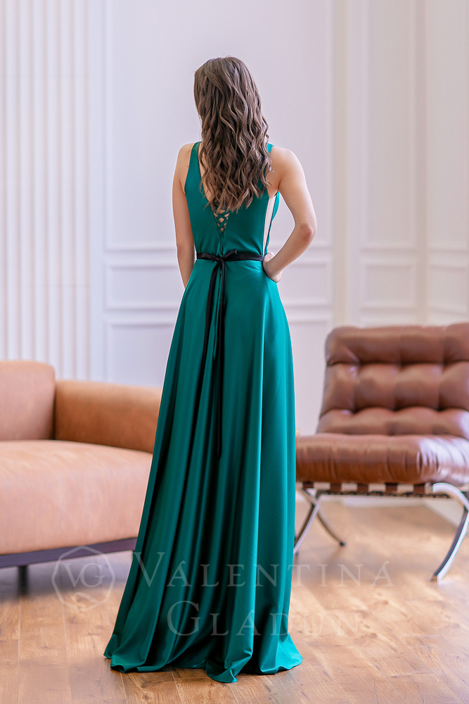 Antoinette Green бирюзовое платье в пол 2021