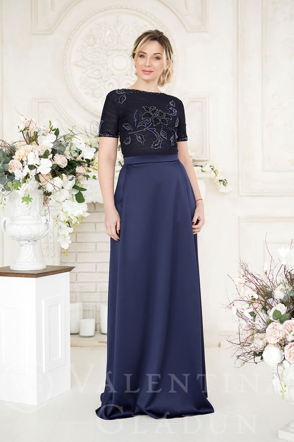 Элегантное платье на корпоратив Branda dark blue