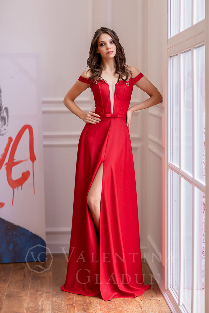 Красное вечернее платье Brianna 2021