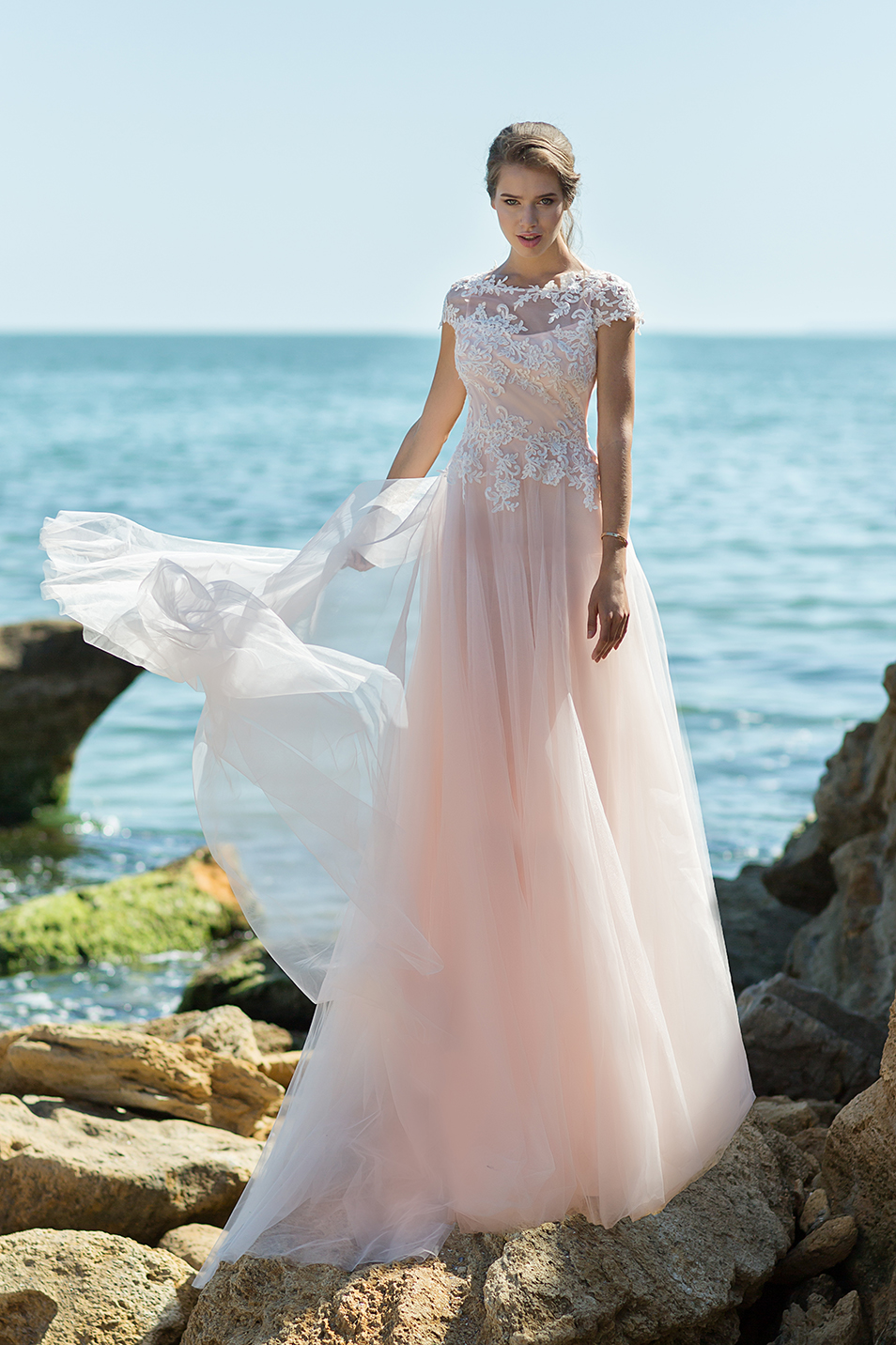 Свадебное платье цвета пудры Ivanna 