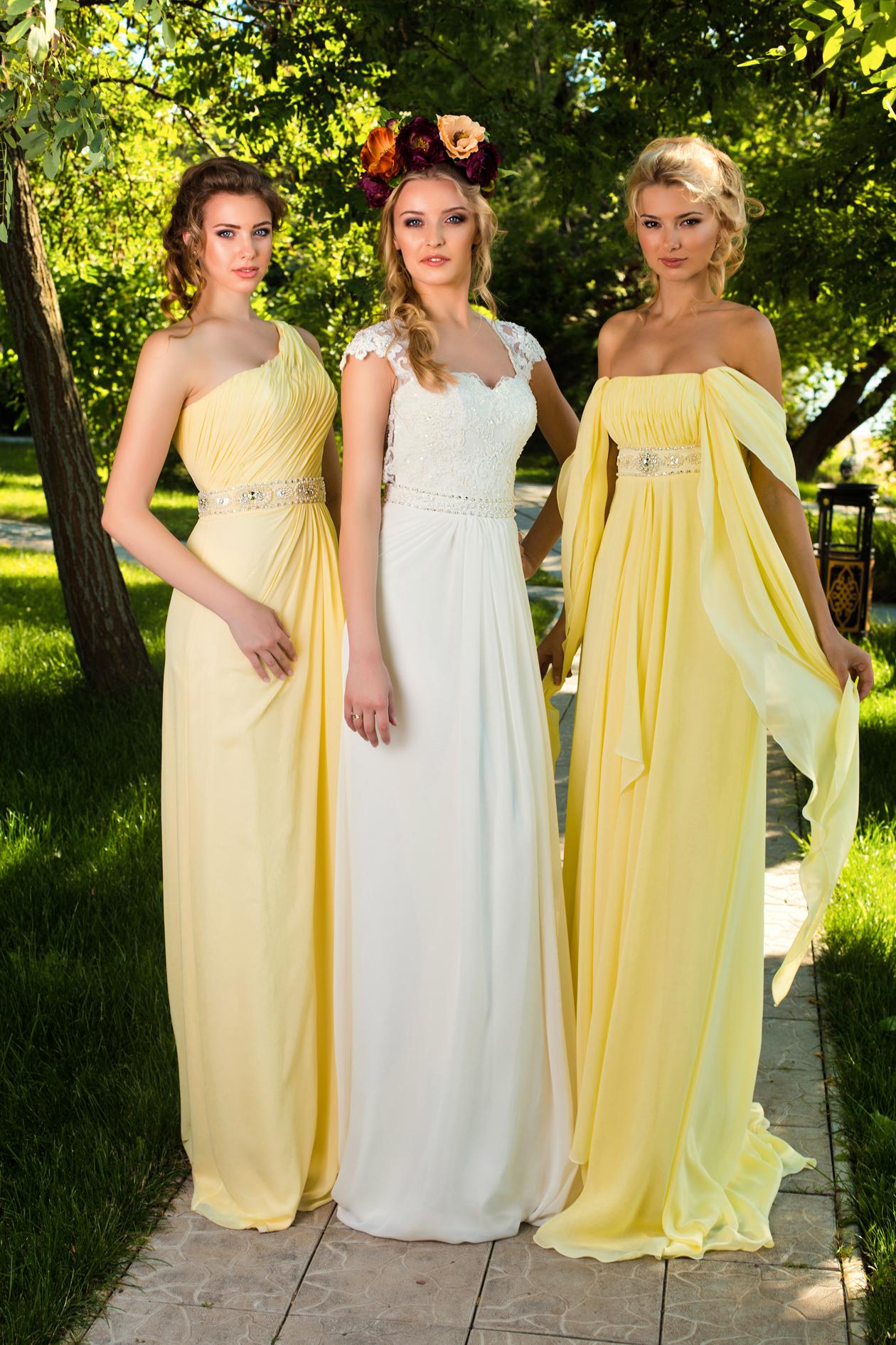 Желтое платье для подружки невесты