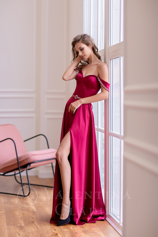 Выпускное платье цвета фуксия Seam Lux 2021