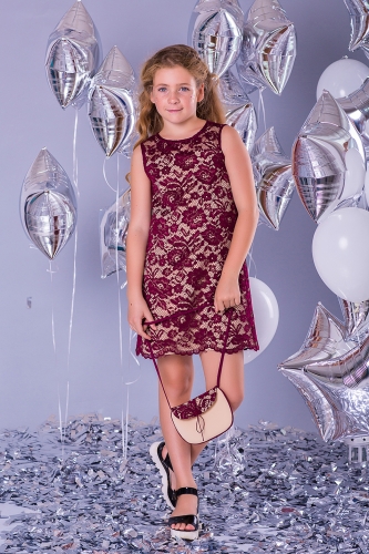 Детское гипюровое платье для девочки Bertie Bordo