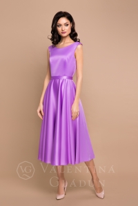 Вечернее миди платье лилового цвета