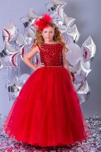 Пышное длинное красное платье для девочки Charline Red 