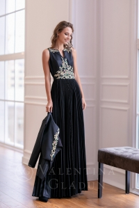 Платье и жакет черного цвета с вышивкой НУАР 2021